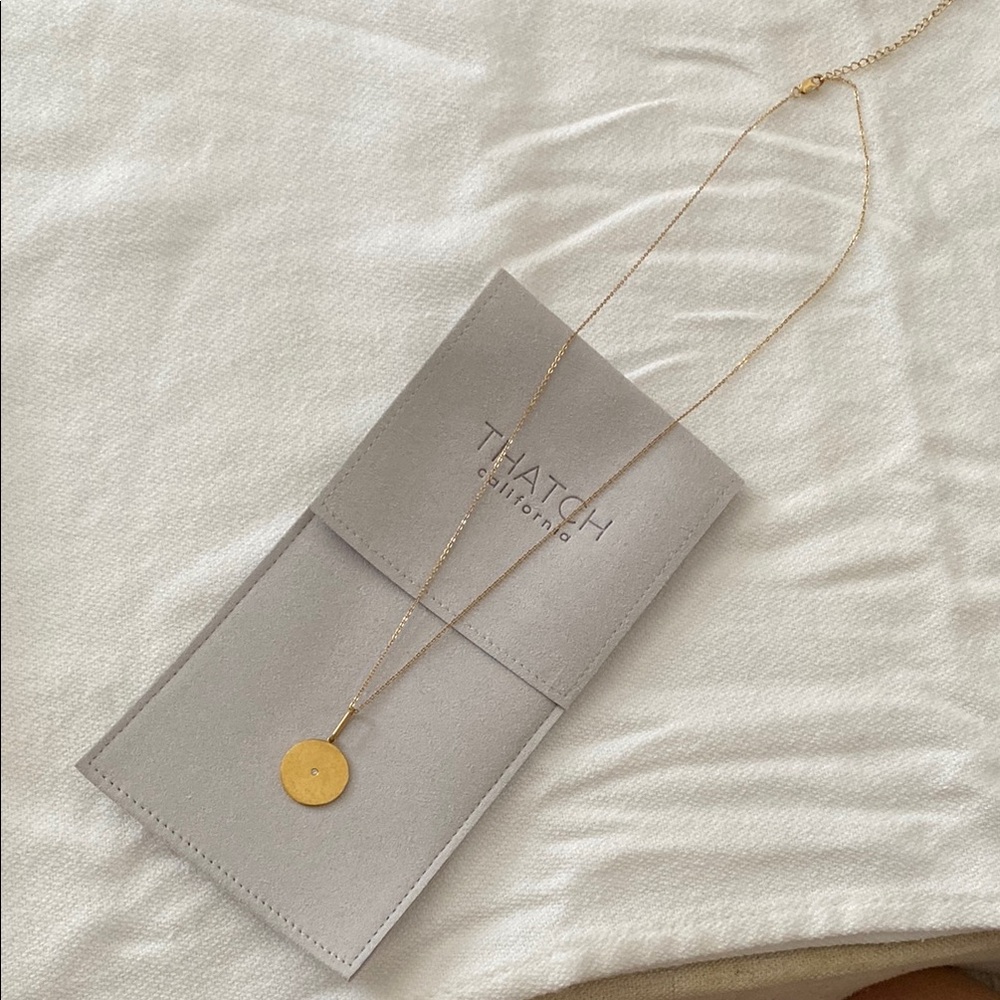 Thatch Balia Gold Plated Disc Necklace with Small Stone